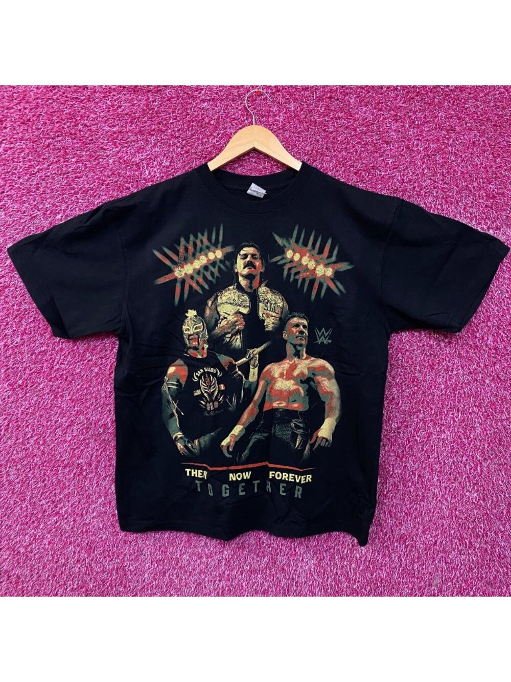 WWE "Then. Now. Forever. Together." Dom, Rey, Eddie Boxy T-Shirt Large